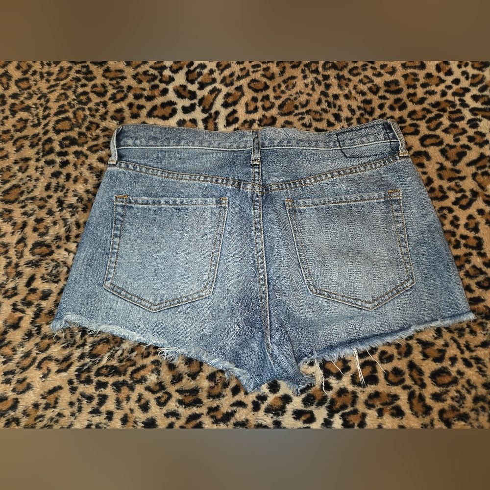 We The Free Distressed Blue Jean Shorts - Picture 3 of 3
